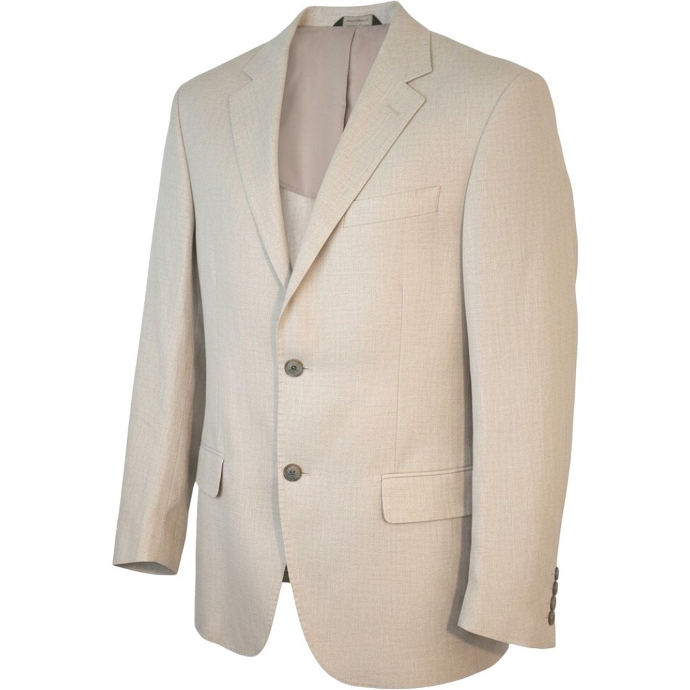 Beige 100% Linen Two Button Sport Coat Blazer Jacket Men's 40R Unbranded Casual